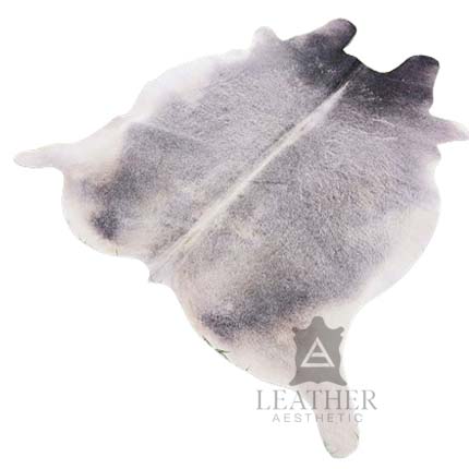 Natural Grey And White Cowhide Rug