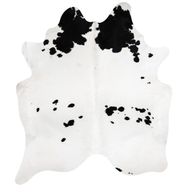 Authentic cowhide rug in black and white pattern