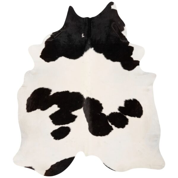 Minimal pattern black and white cowhide rug for contemporary interiors