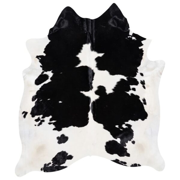 Signature Black White Cowhide Rug in a modern setting