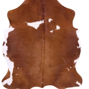 Authentic Brown and White Cowhide Rug - Premium Natural Hide