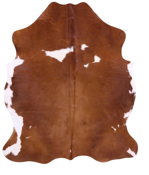 Authentic Brown and White Cowhide Rug - Premium Natural Hide