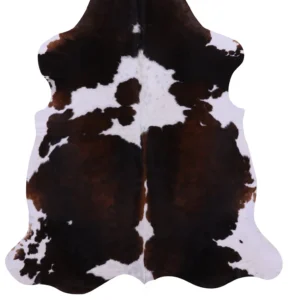 Classic Tricolor Cowhide Rug with timeless pattern