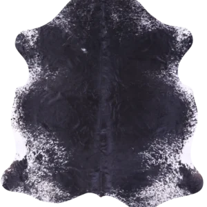 Refined Salt and Pepper Cowhide Rug with elegant pattern