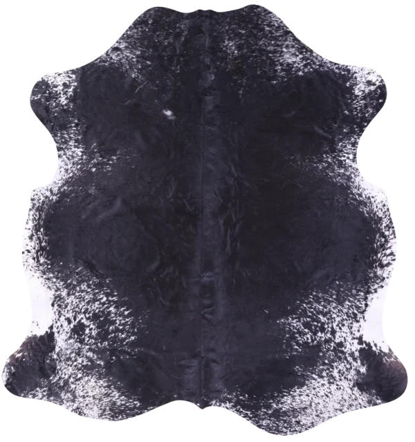 Refined Salt and Pepper Cowhide Rug with elegant pattern