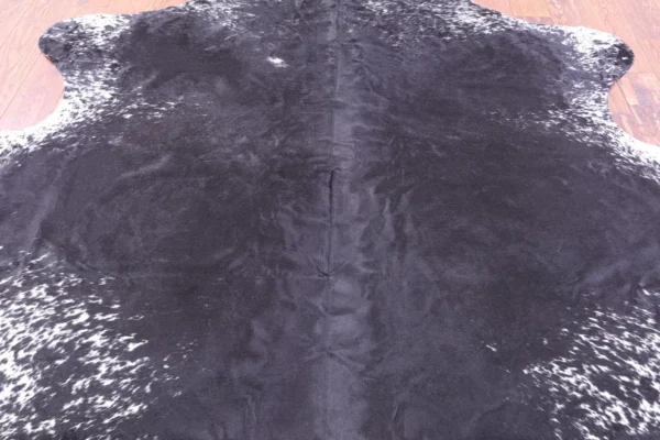 Refined Salt and Pepper Cowhide Rug in a modern setting
