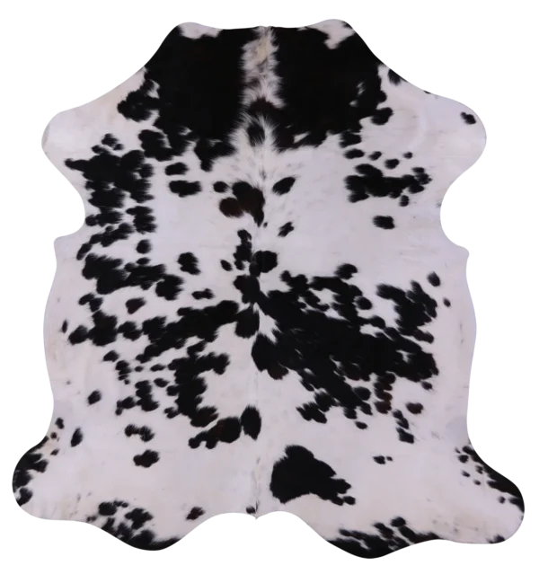 Dappled Salt and Pepper Cowhide Rug with unique pattern