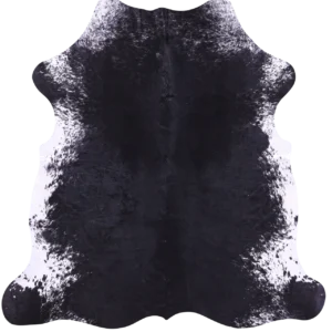 Bold Salt and Pepper Cowhide Rug with striking pattern