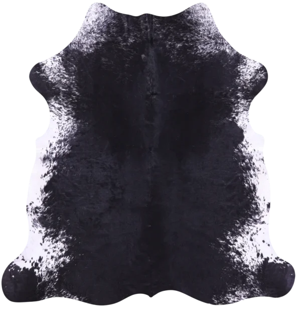 Bold Salt and Pepper Cowhide Rug with striking pattern