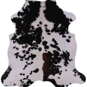 Sleek Tricolor Cowhide Leather Rug - Contemporary Natural Hide