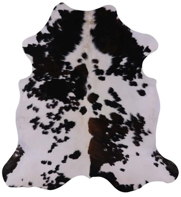 Sleek Tricolor Cowhide Leather Rug - Contemporary Natural Hide