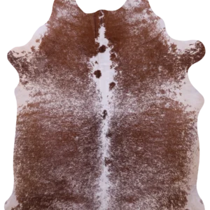 Chestnut Brown Salt & Pepper Cowhide Rug - Warm Speckled Hide