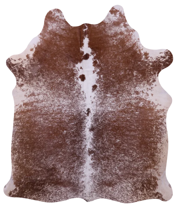 Chestnut Brown Salt & Pepper Cowhide Rug - Warm Speckled Hide