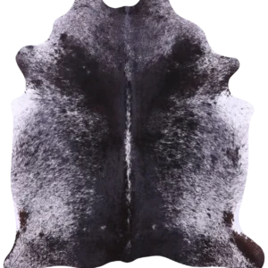 Natural Mottled Salt and Pepper Cowhide Rug with authentic pattern