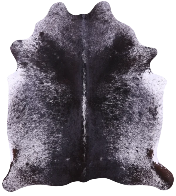 Natural Mottled Salt and Pepper Cowhide Rug with authentic pattern