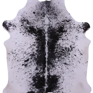 Mottled Salt and Pepper Cowhide Rug with unique pattern