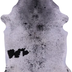 Natural Black Salt and Pepper Cowhide Rug with unique pattern