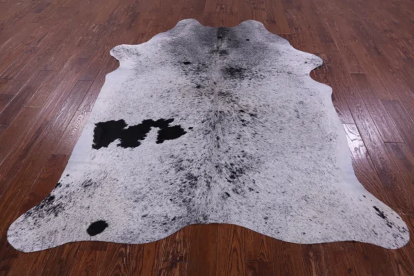 Natural Black Salt and Pepper Cowhide Rug in a modern setting
