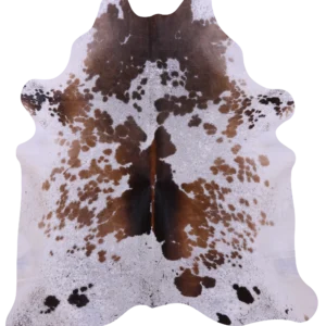 Rich Brown Salt & Pepper Cowhide Rug - Luxurious Deep-Toned Hide