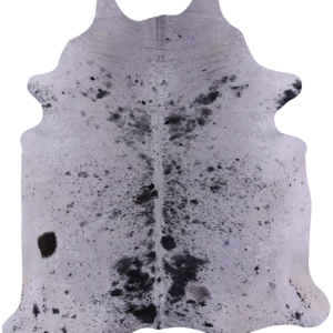 Sleek Salt and Pepper Cowhide Rug with modern design