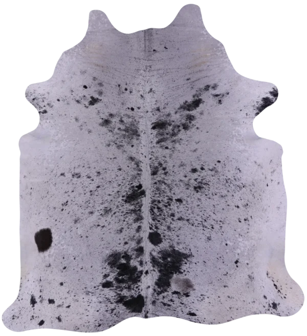 Sleek Salt and Pepper Cowhide Rug with modern design