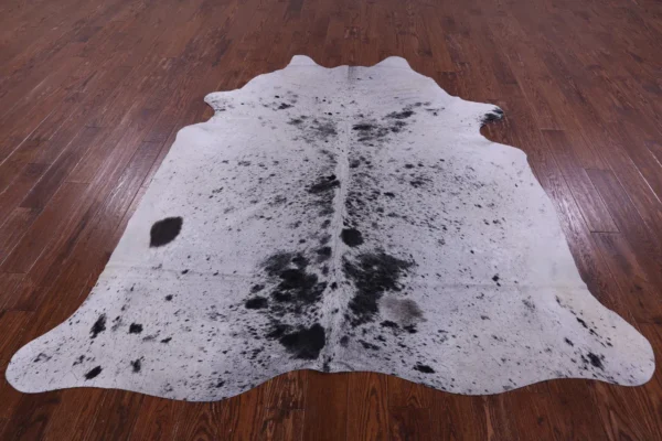 Sleek Salt and Pepper Cowhide Rug in a modern setting